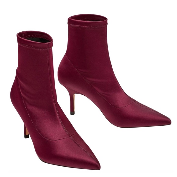 Zara Sock Style Heeled Ankle Boots Ankle Boots Zara Tall Stretch
